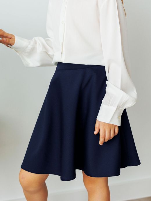  Skirt with side pockets (7-12 years) ( Albastru închis 7 ani / 122 cm)