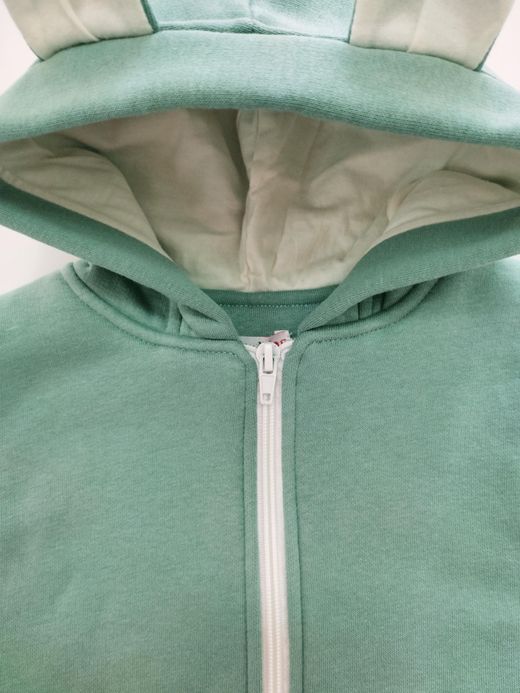  Hooded gilet ( Verde 2 ani / 92 cm)
