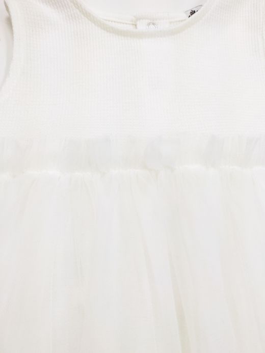  Платье из тюля с бод и с повязкой на голову ( Crem 1 an / 80 cm)