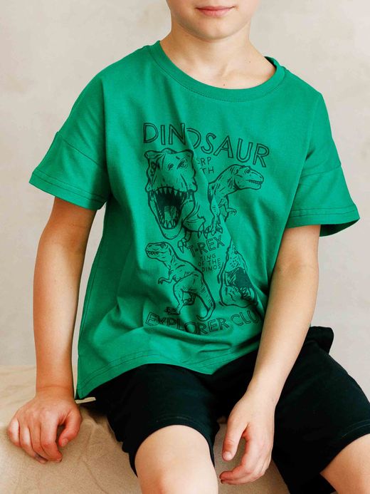  Tricou mânecă scurtă (7-12 ani) ( Verde 9 ani / 134 cm)