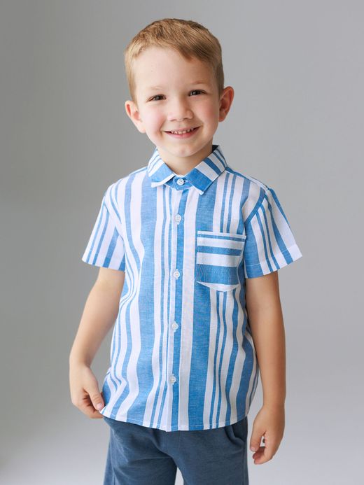  Рубашка с коротким рукавом (2-8 лет) ( Albastru 3 ani / 98 cm)