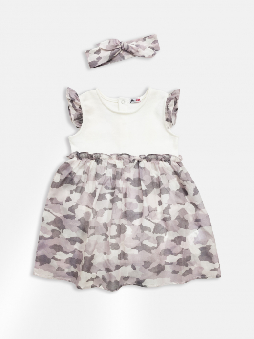  Dress with bodysuit and with headband ( Crem 6 luni / 68 cm)