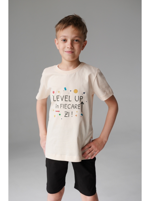  Tricou cu imprimeu (2-8 ani) ( Bej 4 ani / 104 cm)