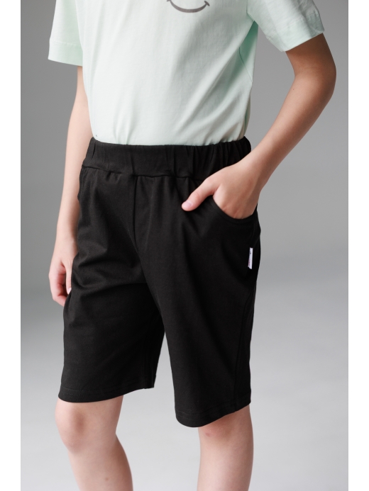  Pantaloni scurți cu buzunare laterale (7-12 ani) ( Negru 12 ani / 152 cm)
