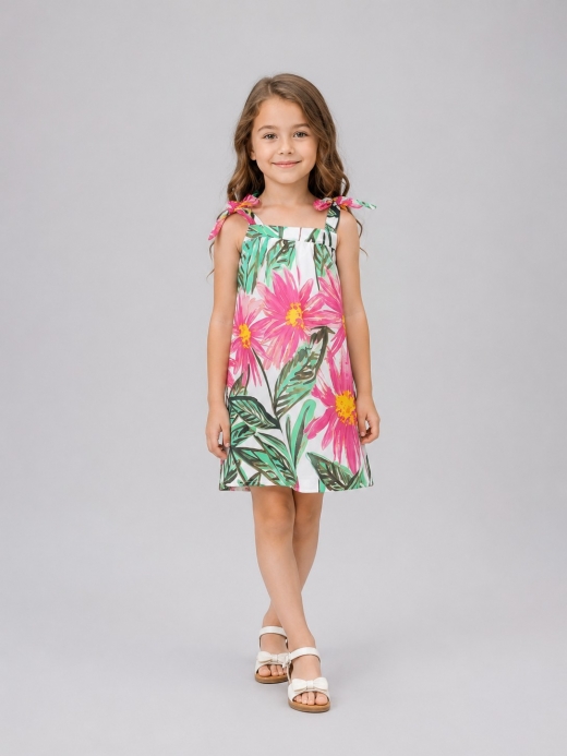  Rochie florală ( Fucsia 4 ani / 104 cm)