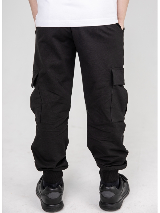  Pantaloni  Cargo (7-10 ani) ( Negru 7 ani / 122 cm)