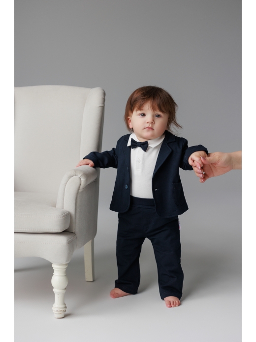  Set elegant 4 piese (0 - 2 ani) ( Albastru închis 9 luni / 74 cm)