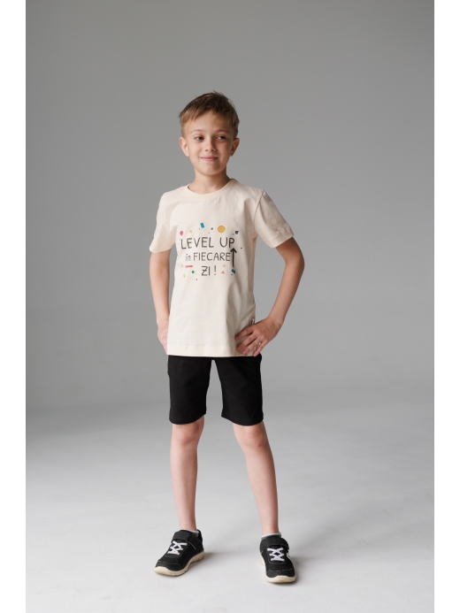  Tricou cu imprimeu (2-8 ani) ( Bej 4 ani / 104 cm)