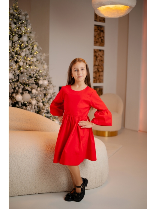  Rochie (7-12 ani) ( Roșu 11 ani / 146 cm)