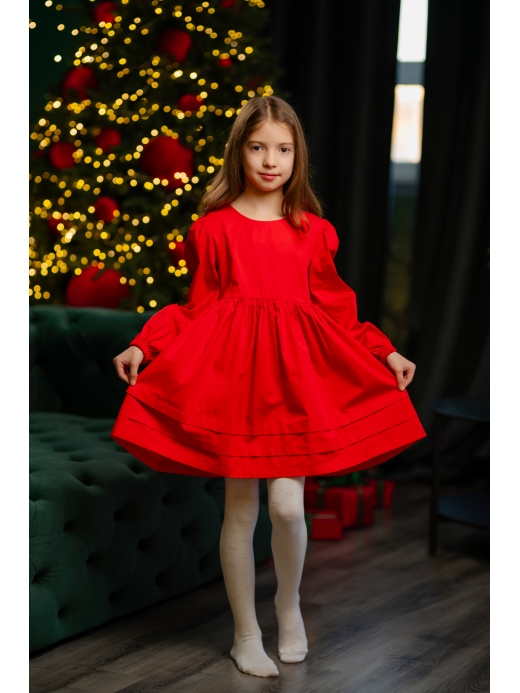  Rochie (2 - 8 ani) ( Roșu 3 ani / 98 cm)