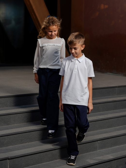  Tricou Polo ( 2-12 ani ) ( Alb 12 ani / 152 cm)