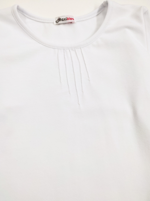  Bluză cu pense decorative (1-8 ani) ( Alb 6 ani / 116 cm)