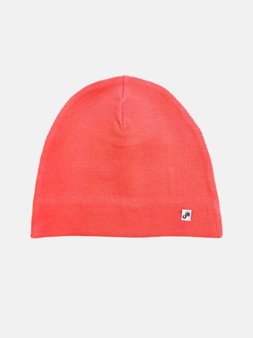  Girls ribbed jersey hat (1-8 years) ( Coral 5 - 6 ani)