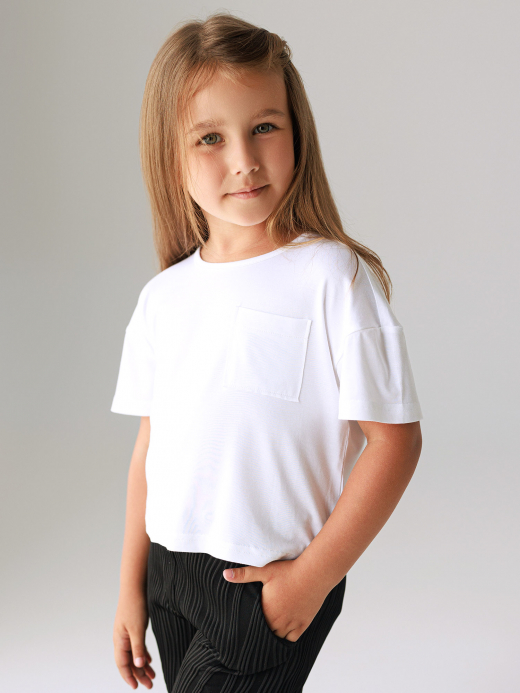  Укороченная футболка (7-12 лет) ( Alb 8 ani / 128 cm)