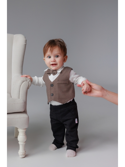  Set elegant din 4 piese (0 - 2 ani) ( Maro 1 an / 80 cm)