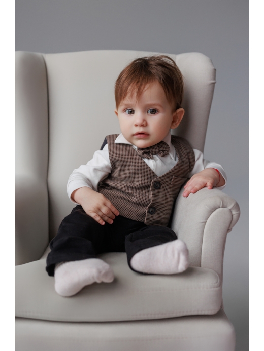  Set elegant din 4 piese (0 - 2 ani) ( Maro 1 an / 80 cm)
