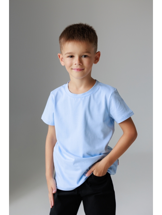  Tricou mânecă scurtă model unisex (2-12 ani) ( Albastru deschis 5 ani / 110 cm)