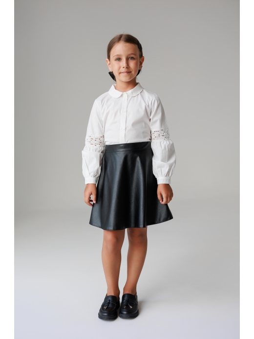  Fustă din eco-piele (7-12 ani) ( Negru 11 ani / 146 cm)