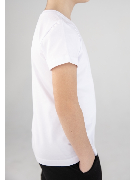  Tricou mânecă scurtă model unisex (2-12 ani) ( Alb 6 ani / 116 cm)