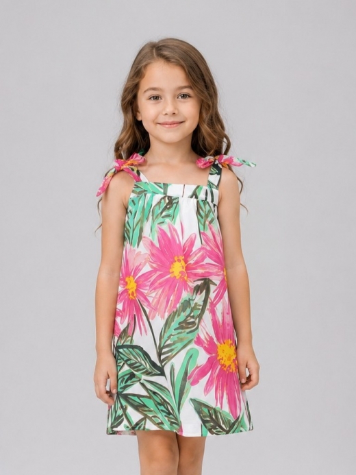  Rochie florală ( Fucsia 4 ani / 104 cm)