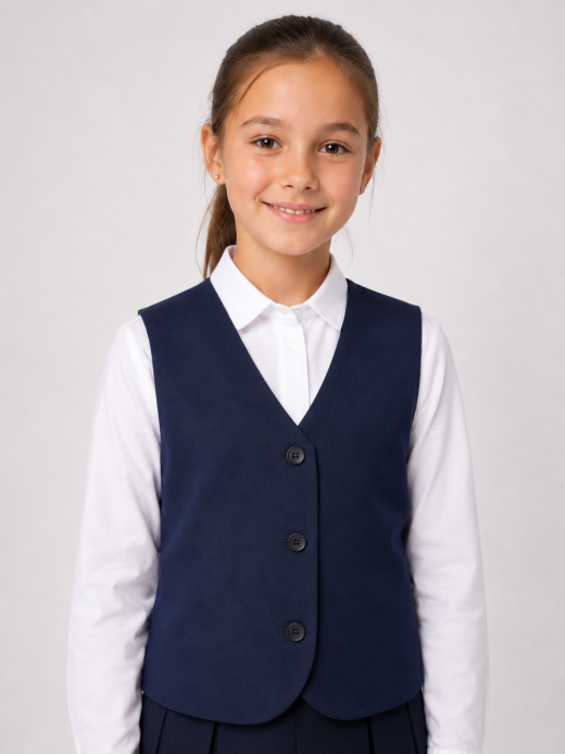  Vestă bleumarin pentru fete ( Albastru închis 10 ani / 140 cm)