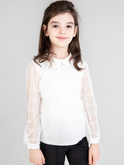  Blouse with lace sleeves ( Crem 2 ani / 92 cm)