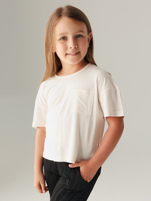  Tricou scurt (7-12 ani) ( Capucino 8 ani / 128 cm)