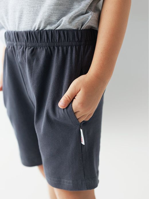  Pantaloni scurți cu buzunare laterale (2-8 ani) ( Gri închis 5 ani / 110 cm)