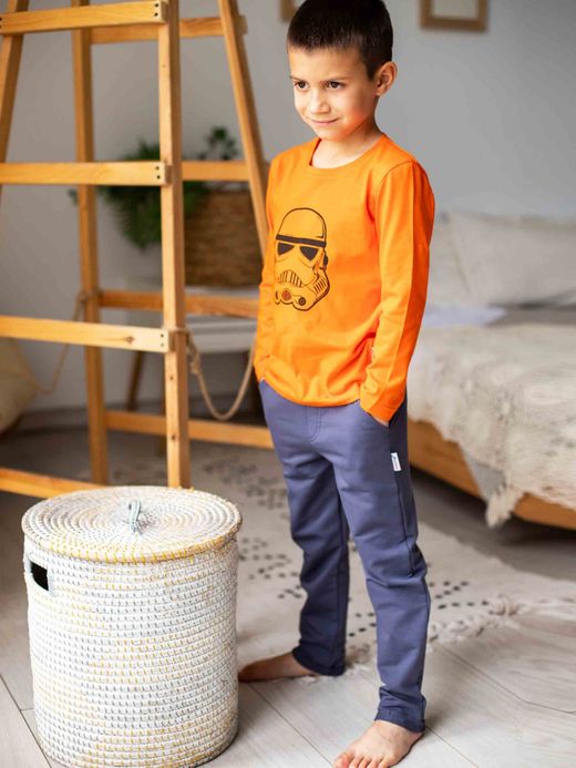  Tricou mânecă lungă (1-8 ani) ( Orange 1 an / 80 cm)