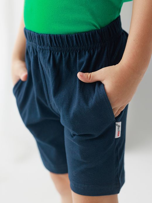  Pantaloni scurți cu buzunare laterale (2-8 ani) ( Albastru închis 3 ani / 98 cm)