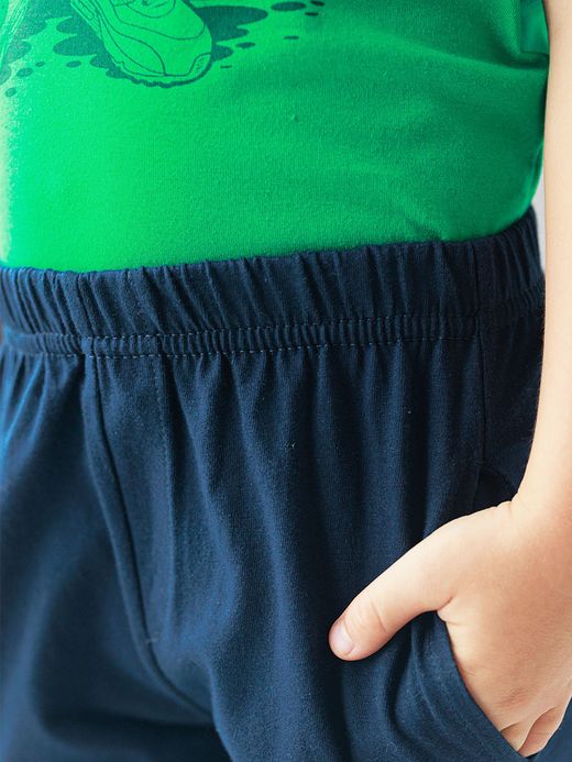  Pantaloni scurți cu buzunare laterale (2-8 ani) ( Albastru închis 3 ani / 98 cm)