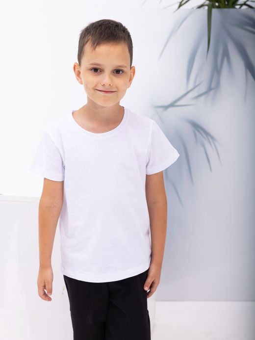 Tricou mânecă scurtă (7-12 ani) ( Alb 11 ani / 146 cm)