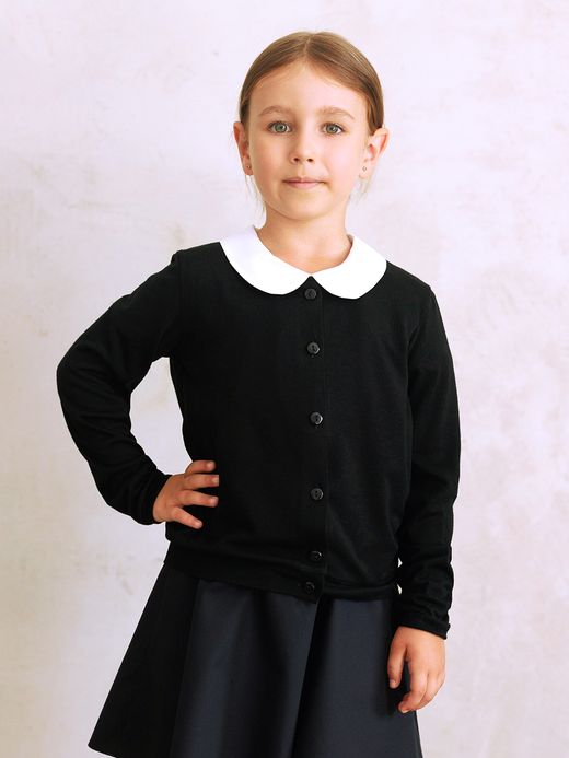  Cardigan fete (7-12 ani) ( Negru 9 ani / 134 cm)
