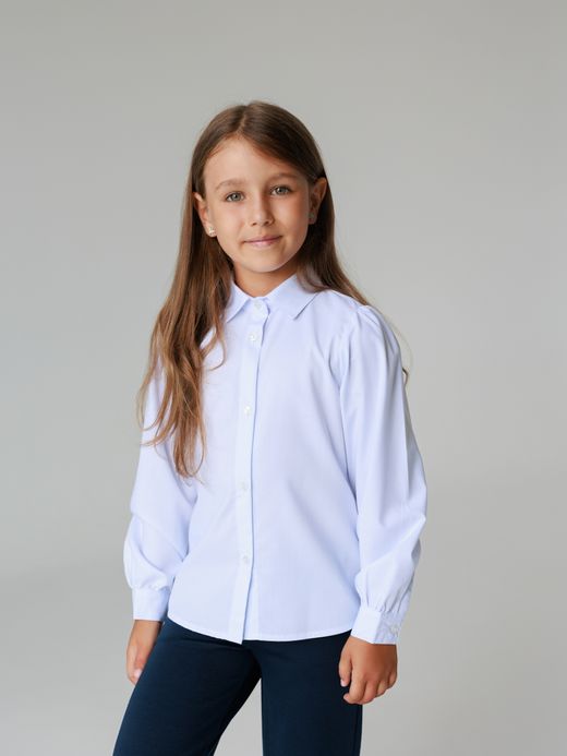  White long-sleeve shirt (7-12 yars)