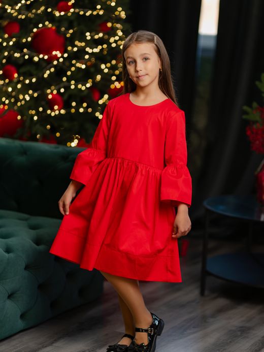  Rochie (7-12 ani) ( Roșu 11 ani / 146 cm)