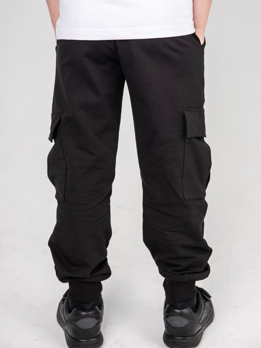  Pantaloni  Cargo (7-10 ani) ( Negru 7 ani / 122 cm)