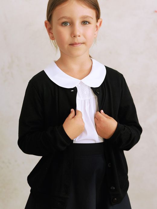  Cardigan fete (7-12 ani) ( Negru 9 ani / 134 cm)