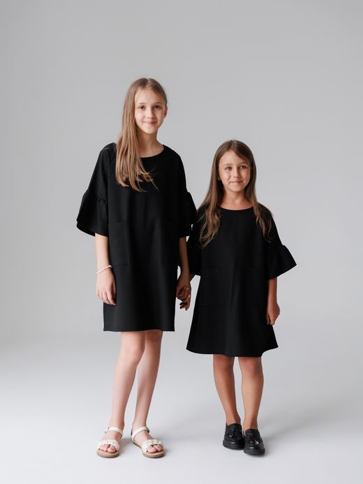  Rochie neagră oversize (7-12 ani)