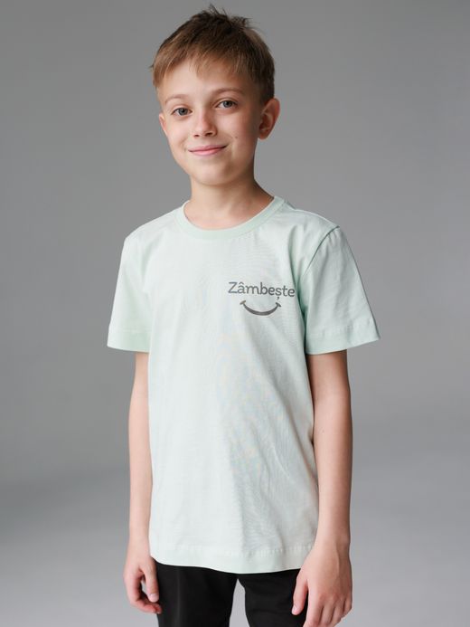  Tricou cu imprimeu (2-8 ani) ( Mentă 2 ani / 92 cm)
