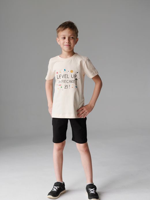  Tricou cu imprimeu (2-8 ani) ( Bej 4 ani / 104 cm)