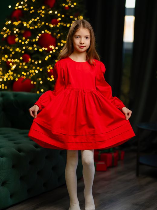  Rochie (2 - 8 ani) ( Roșu 3 ani / 98 cm)