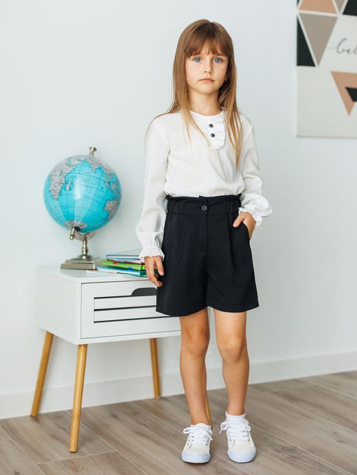  Pantaloni scurți cu buzunare (7-12 ani) ( Negru 11 ani / 146 cm)