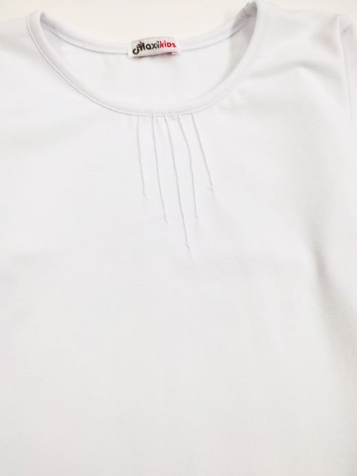  Bluză cu pense decorative (1-8 ani) ( Alb 6 ani / 116 cm)