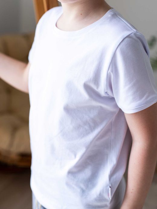  Tricou mânecă scurtă (7-12 ani) ( Alb 7 ani / 122 cm)