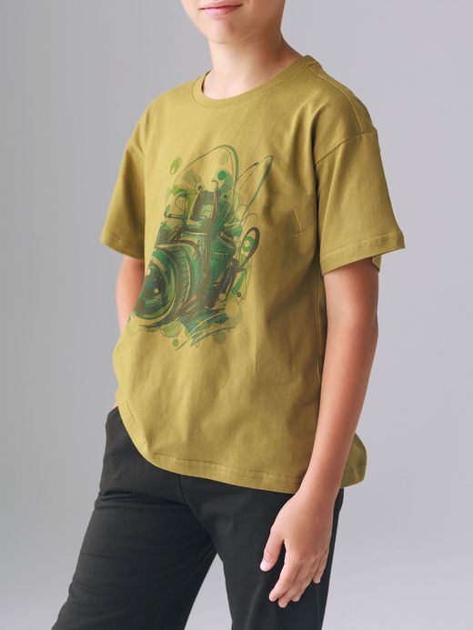  Tricou mânecă scurtă (7-12 ani) ( Verde 7 ani / 122 cm)