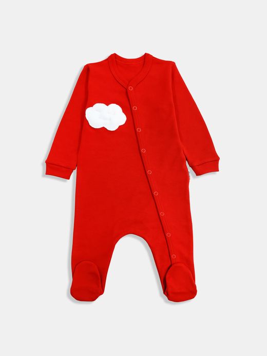  Pijama tip salopetă ( Roșu 9 luni / 74 cm)