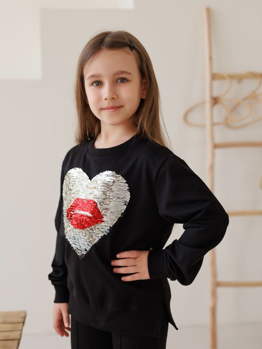  Пуловер с пайетками (7-12 лет) ( Negru 11 ani / 146 cm)
