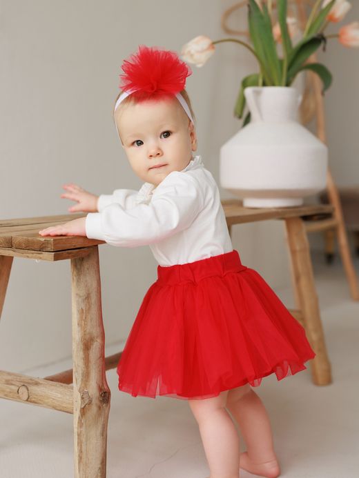  Современная юбка (3 месяца-1 год) ( Roșu 1 an / 80 cm)