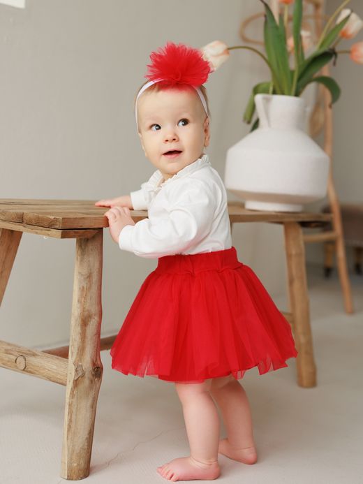  Modern skirt (3 months-1 year) ( Roșu 1 an / 80 cm)