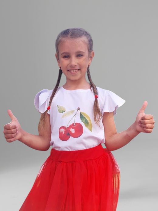  Футболка с вишневым принтом (2-8 лет) ( Футболка с вишневым принтом (2-8 лет))